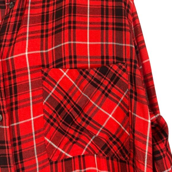 Sanctuary Red Plaid Long Sleeve Collared Button Down Shirt Women Sz S - Picture 9 of 9